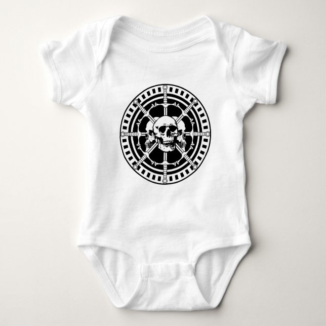 Skulls with Swords Baby Bodysuit (Front)