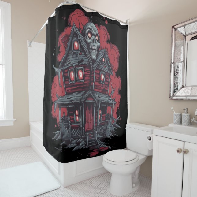 Skulltop Manor: A Nightmare Unleashed Shower Curtain (In Situ)