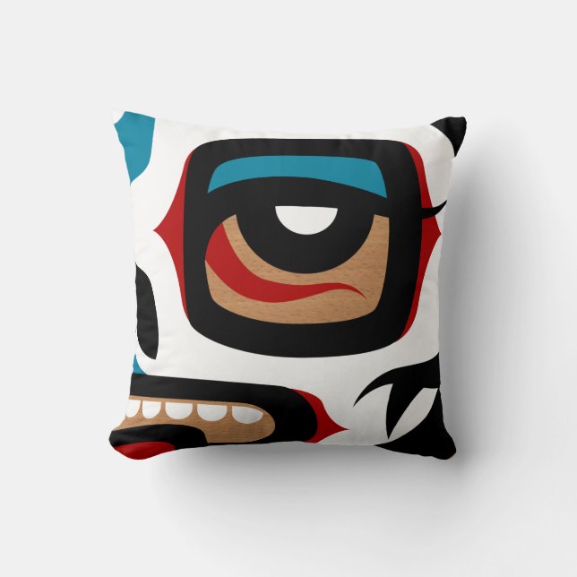 SKULLUXE Haida Skull Pillow (Front)