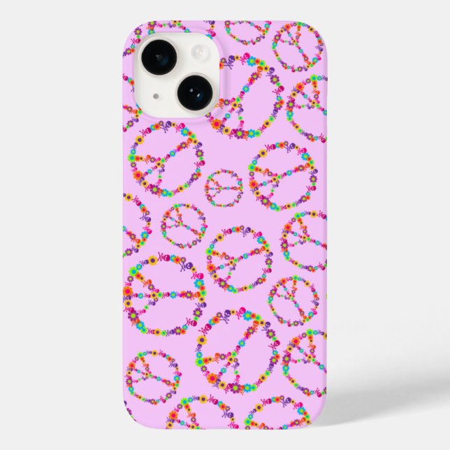 Skully Flower Power Peace Sign Case-Mate iPhone Case (Back)