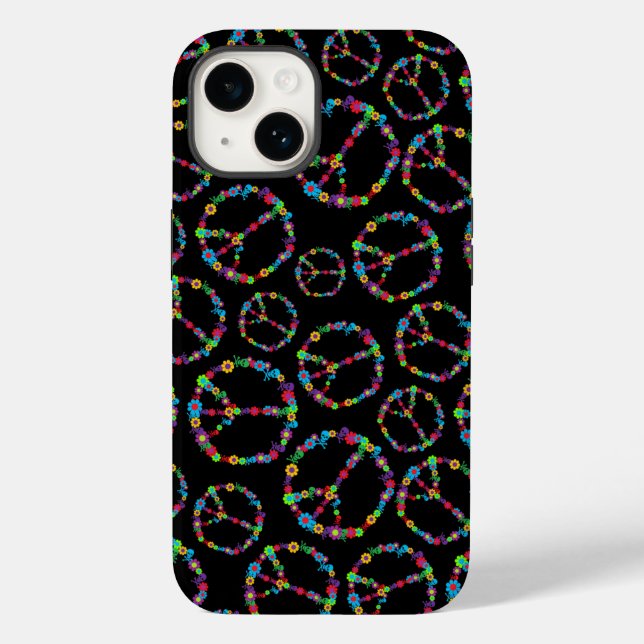 Skully Flower Power Peace Sign Case-Mate iPhone Case (Back)
