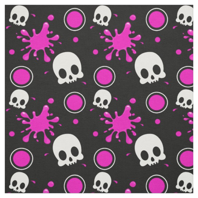 Skully (Hot Pink) Fabric (Swatch)