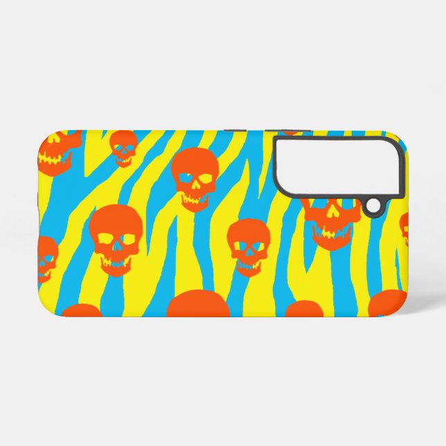 Skully Mod Zebra Samsung Galaxy S22 Case (Back Horizontal)
