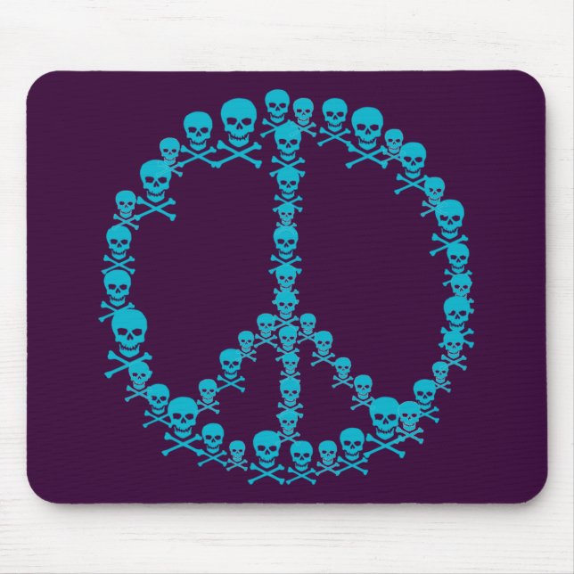 Skully Peace Sign Mouse Pad (Front)