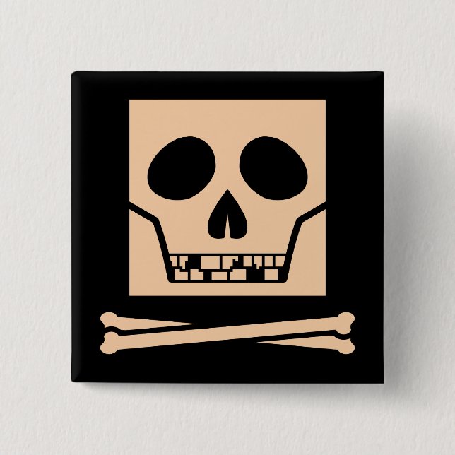 Skully Square 15 Cm Square Badge (Front)