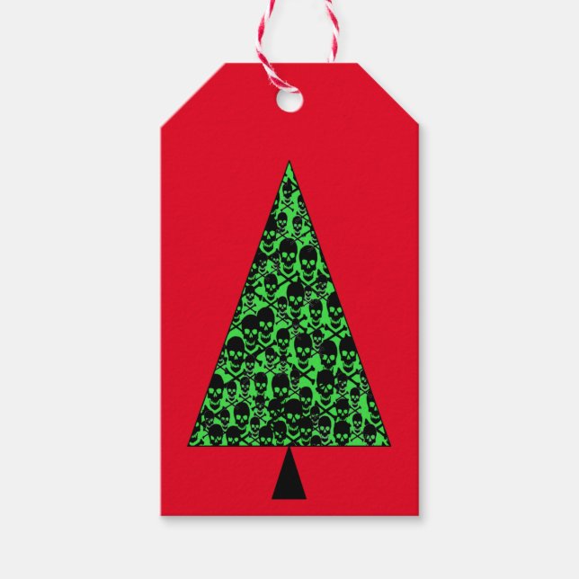 Skully Xmas Tree Gift Tags (Front)
