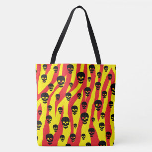 Skully Zebra Stripe Tote Bag