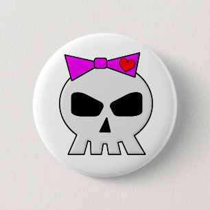 SkullyBow-220 6 Cm Round Badge