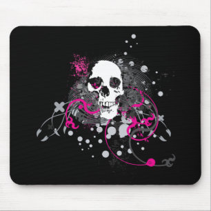 skullz. straight twisted arrows. mouse pad