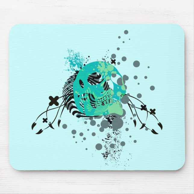 skullz. up with bubbles. mouse pad (Front)