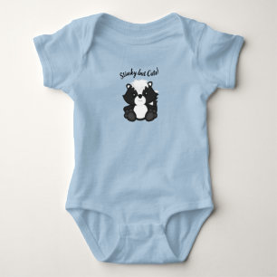 Skunk Baby Shower Blue Baby Bodysuit