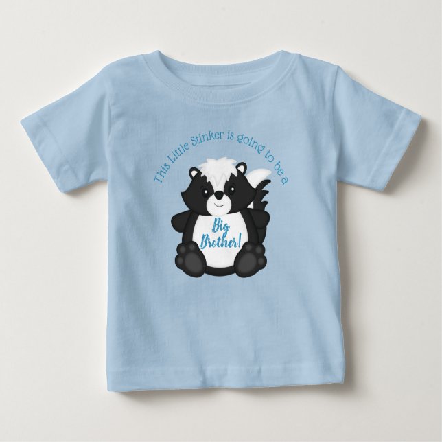 Skunk Baby Shower Blue Baby T-Shirt (Front)