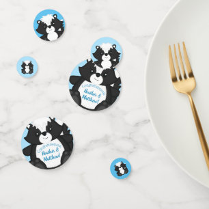 Skunk Baby Shower Blue Confetti