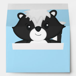 Skunk Baby Shower Blue Envelope