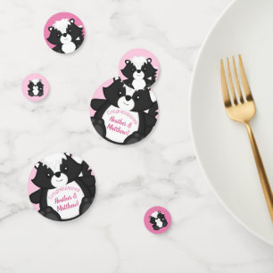 Skunk Baby Shower Pink Confetti