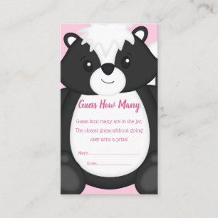 Skunk Baby Shower Pink Enclosure Card
