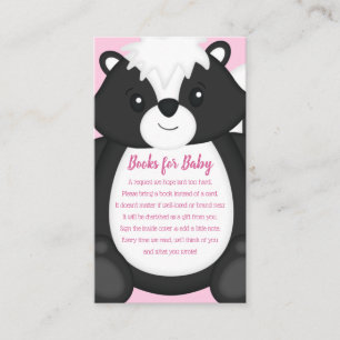 Skunk Baby Shower Pink Enclosure Card
