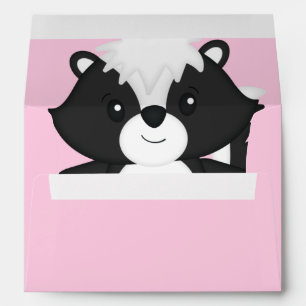 Skunk Baby Shower Pink Envelope