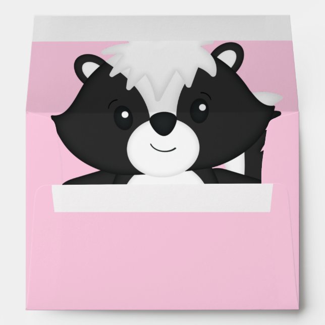 Skunk Baby Shower Pink Envelope (Back (Bottom))