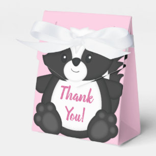 Skunk Baby Shower Pink Favour Box