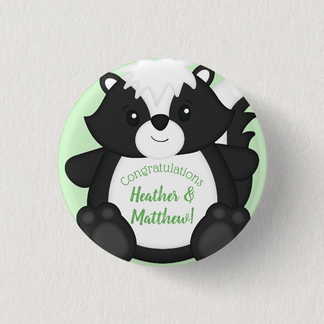 Skunk Baby Shower Woodland Animals 3 Cm Round Badge (Front)