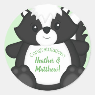 Skunk Baby Shower Woodland Animals Classic Round Sticker