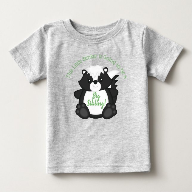 Skunk Baby Shower Woodland Animals T-Shirt (Front)