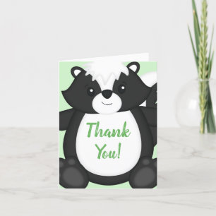 Skunk Baby Shower Woodland Animals Thank You Card
