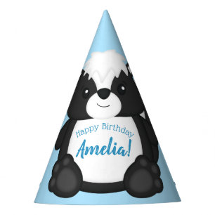 Skunk Birthday Party Blue Hat