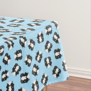 Skunk Birthday Party Blue Tablecloth