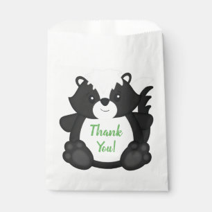 Skunk Birthday Party Green Favour Bags
