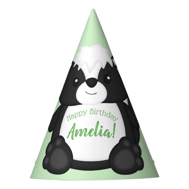 Skunk Birthday PArty Hat (Front)