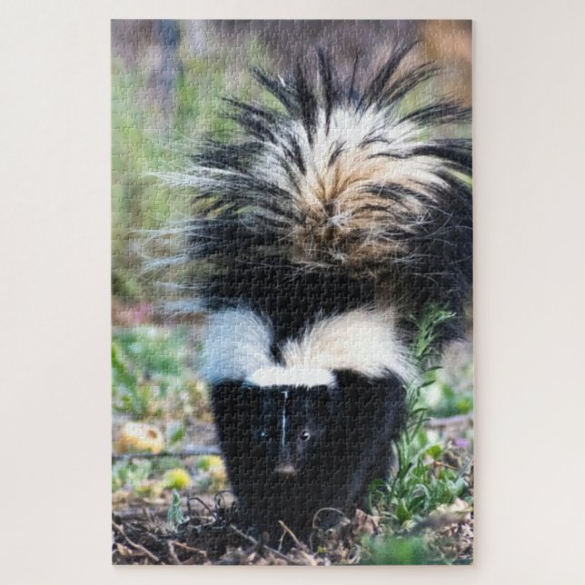 Skunk Black and White Jigsaw Puzzle (Vertical)