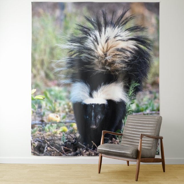 Skunk Black and White Tapestry (In Situ)