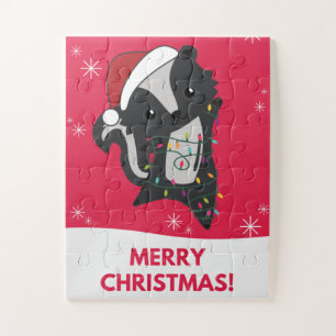 Skunk Christmas Skunks Winter Animals Jigsaw Puzzl Puzzle