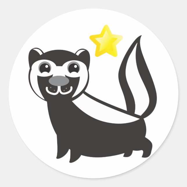 SKUNK CLASSIC ROUND STICKER (Front)