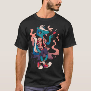 Skunk Eating Sweet Lollipop Shoes Candy  T-Shirt