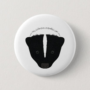Skunk Face 6 Cm Round Badge