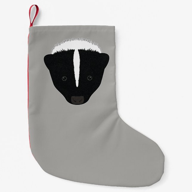 Skunk Face Small Christmas Stocking (Front)