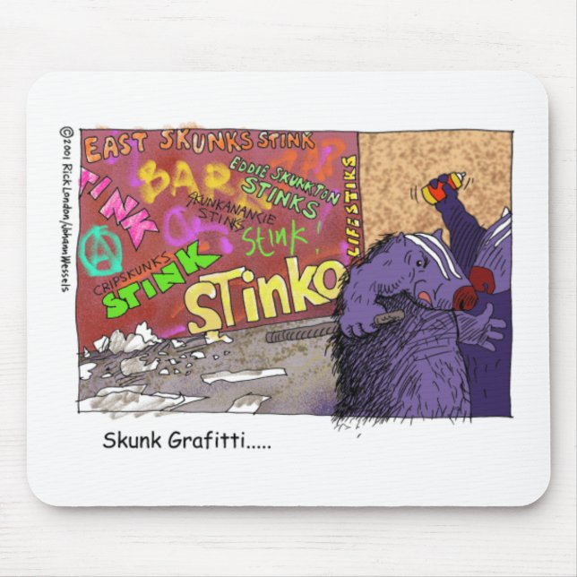 Skunk Graffiti Funny Cartoon Gifts & Tee Mouse Pad (Front)