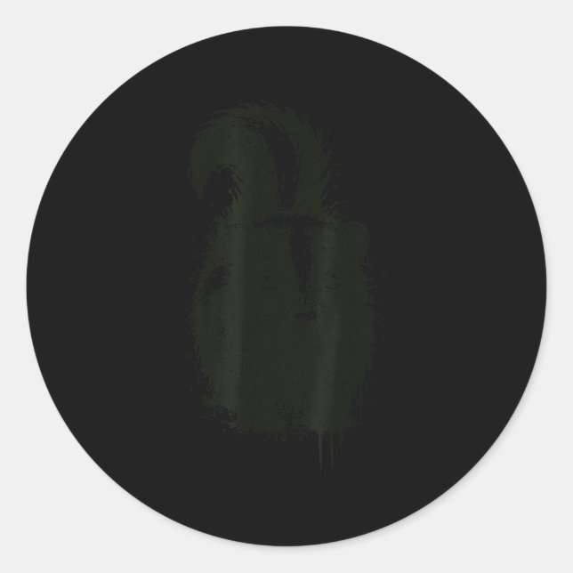 Skunk Ink Art Nge Aesthetic Pest Forest Animal Rtr Classic Round Sticker (Front)