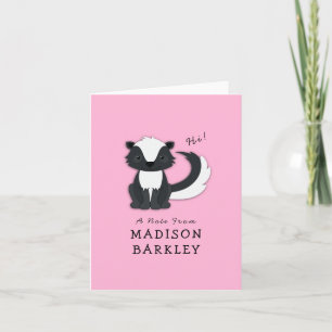 Skunk Kid Cute Woodland Animal Stationary Cards