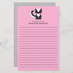 Skunk Kid's Cute Woodland Animal Stationery
