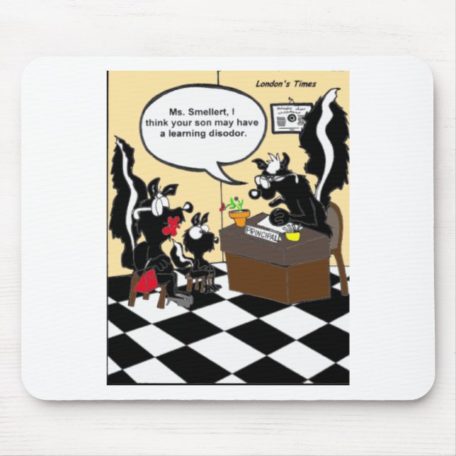 Skunk Learning Disodors Funny Gifts & Tees Mouse Pad (Front)