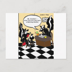 Skunk Learning Disodors Funny Gifts & Tees Postcard