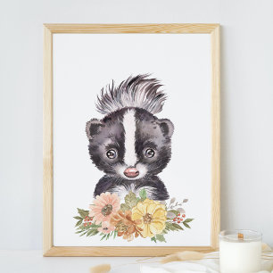 Skunk Nursery Wall Art Décor, Baby Gift