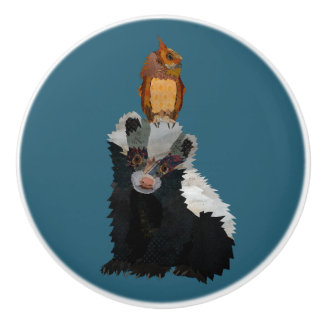 SKUNK & OWL CERAMIC KNOB