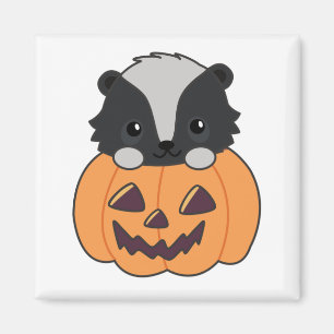 Skunk Pumpkin Cute Skunks Happy Halloween Magnet