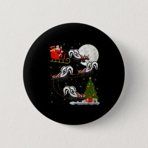 Skunk Santa Sleigh Flying Funny Magical Christmas  6 Cm Round Badge