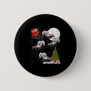 Skunk Santa Sleigh Flying Funny Magical Christmas  6 Cm Round Badge